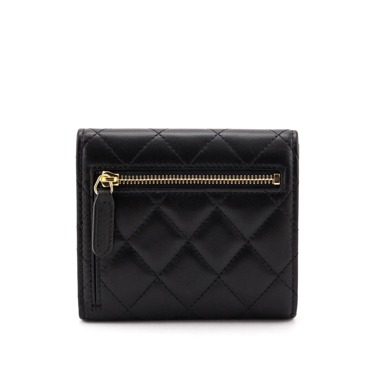 Chanel Black Lambskin Classic Small Flap Wallet