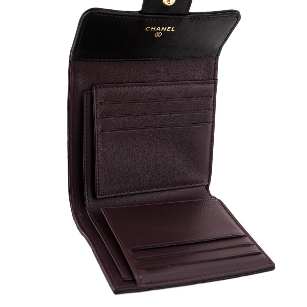 Chanel Black Lambskin Classic Small Flap Wallet