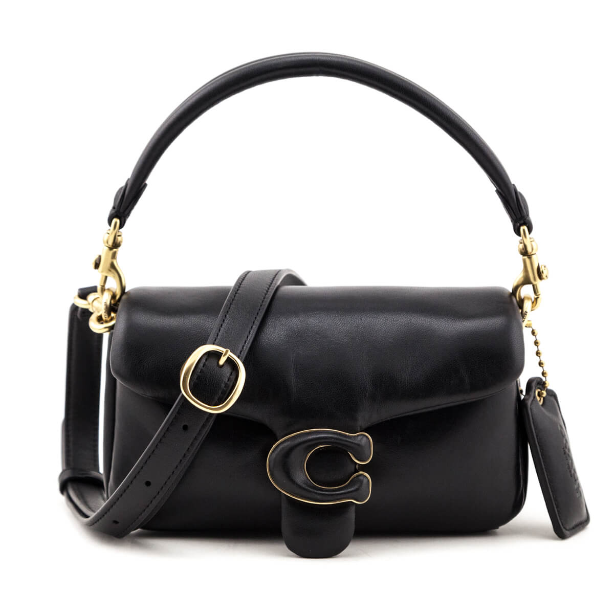 Coach Black & Brass Nappa Pillow Tabby 18