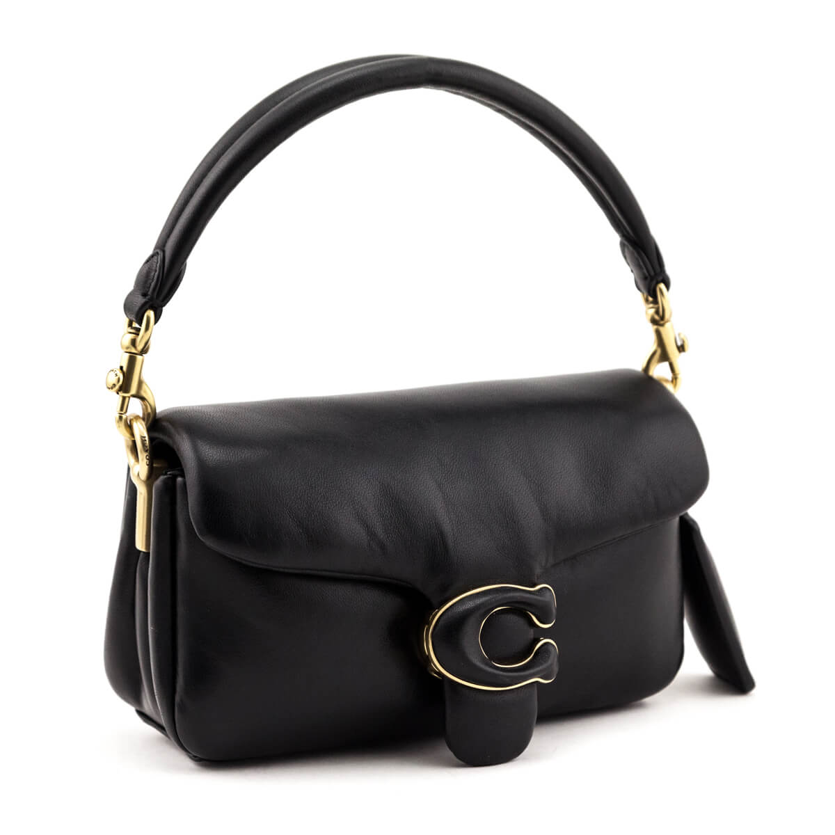 Coach Black & Brass Nappa Pillow Tabby 18