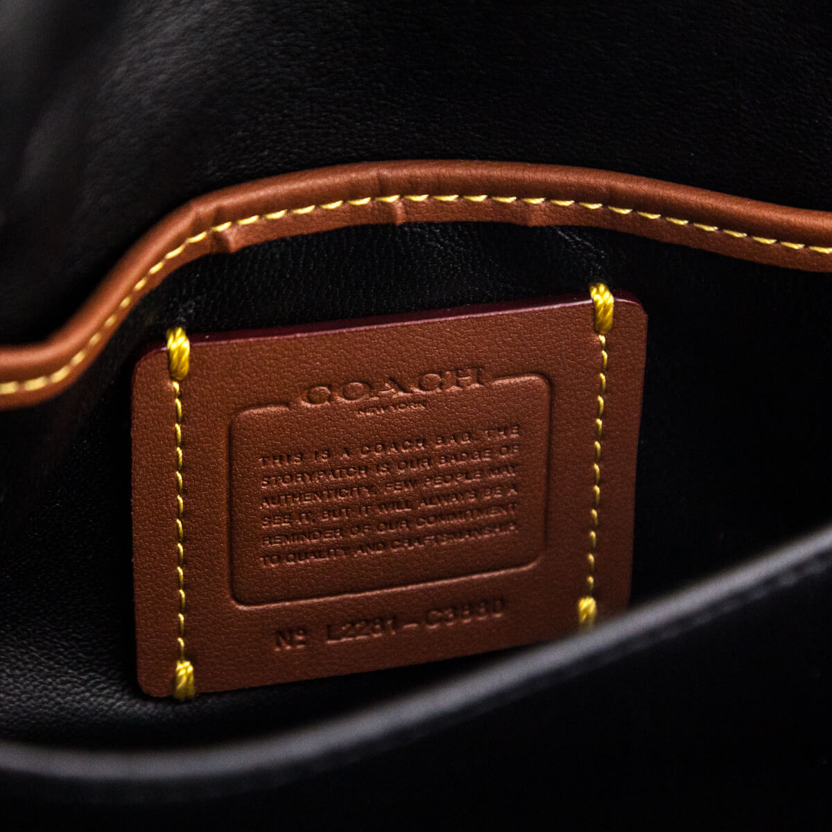 Coach Black & Brass Nappa Pillow Tabby 18