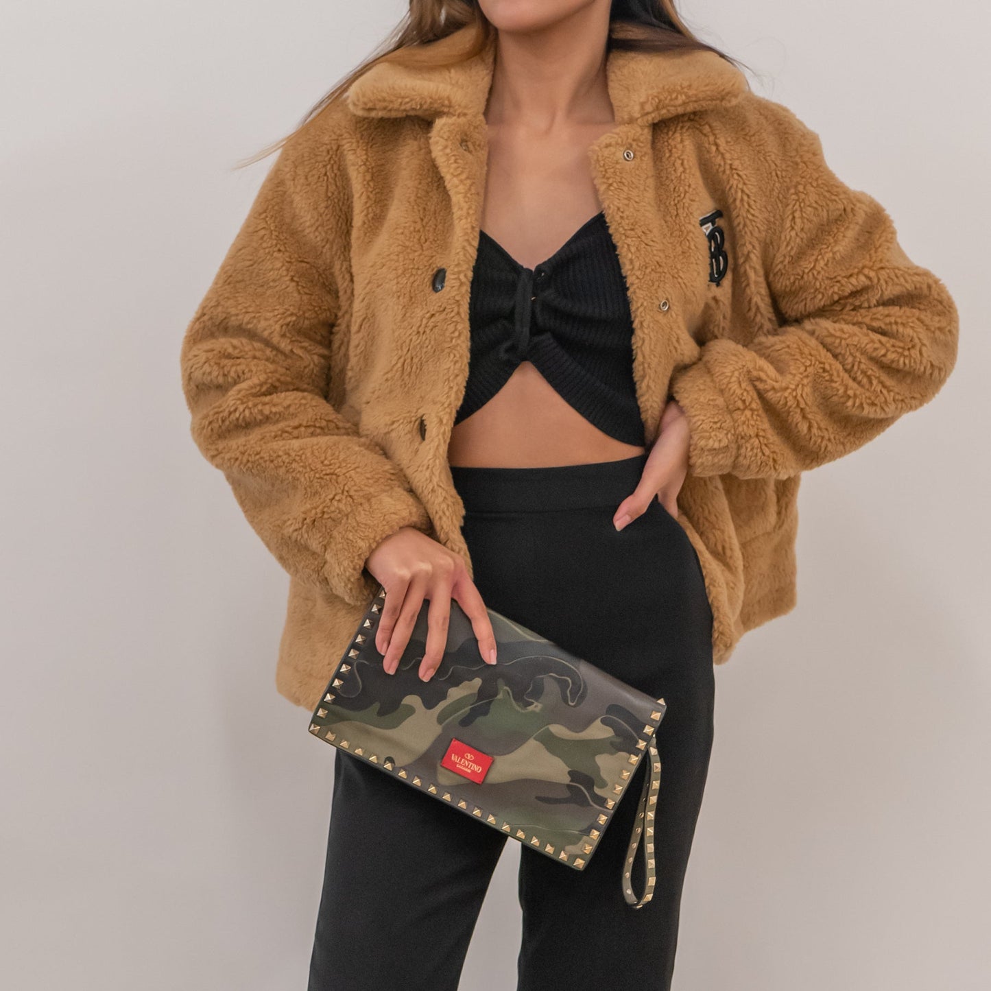 Valentino Bag Rockstud Camouflage Clutch