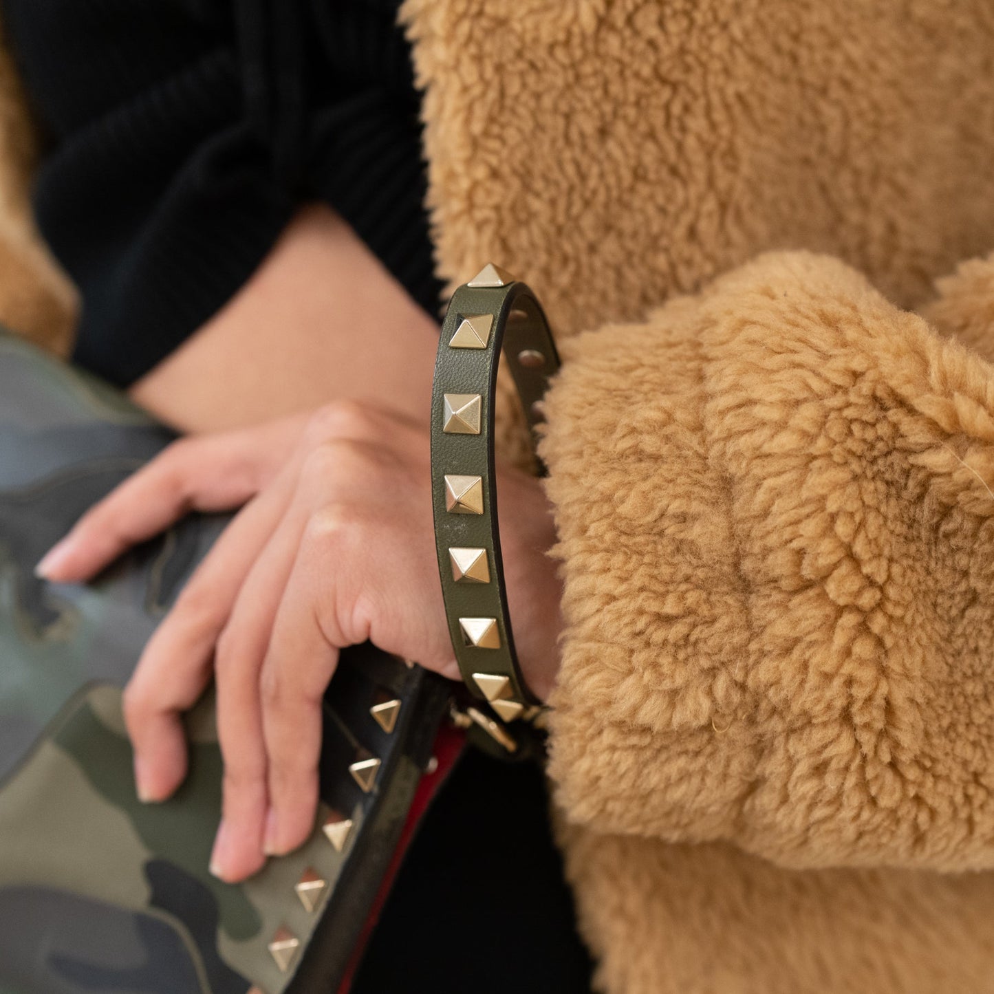 Valentino Bag Rockstud Camouflage Clutch