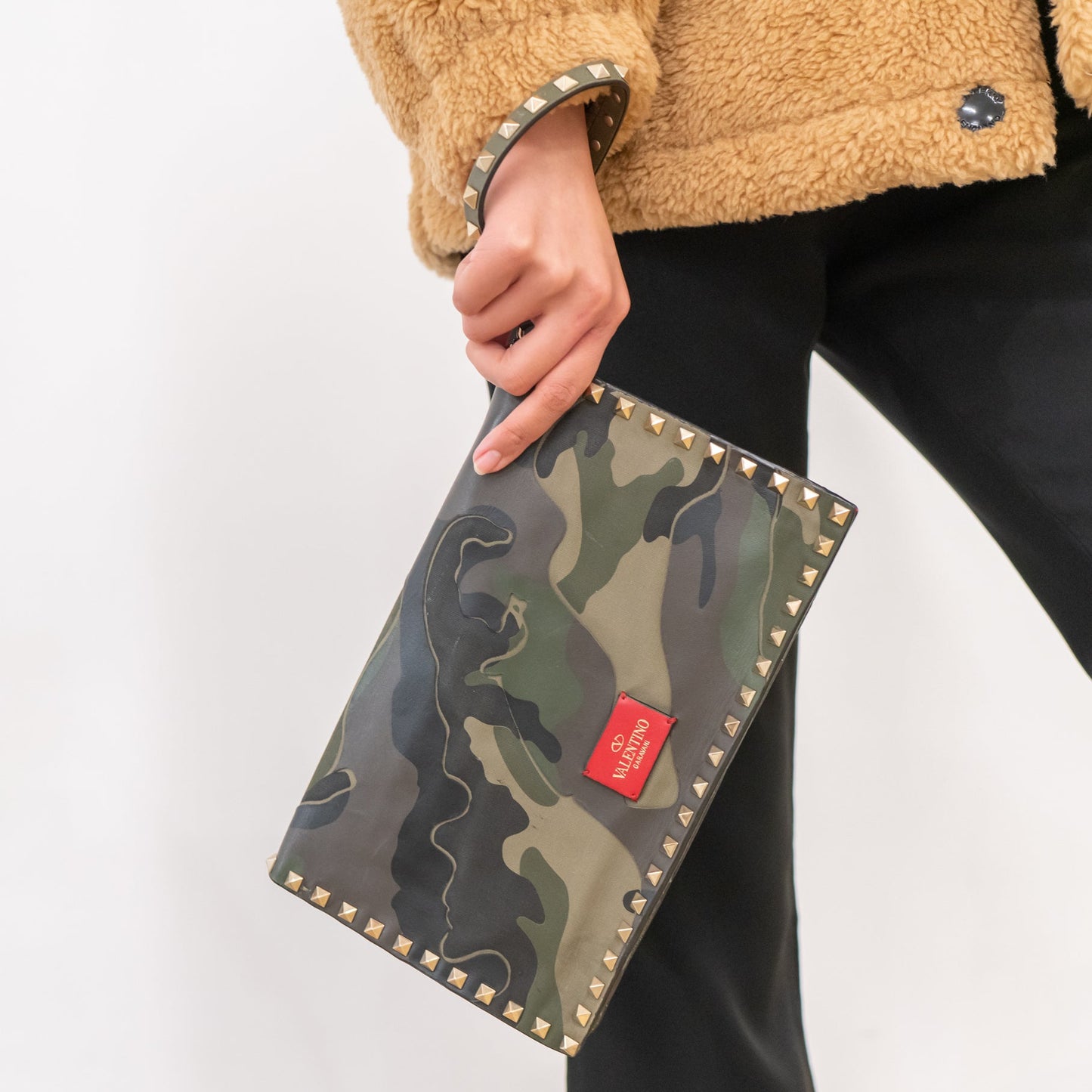 Valentino Bag Rockstud Camouflage Clutch