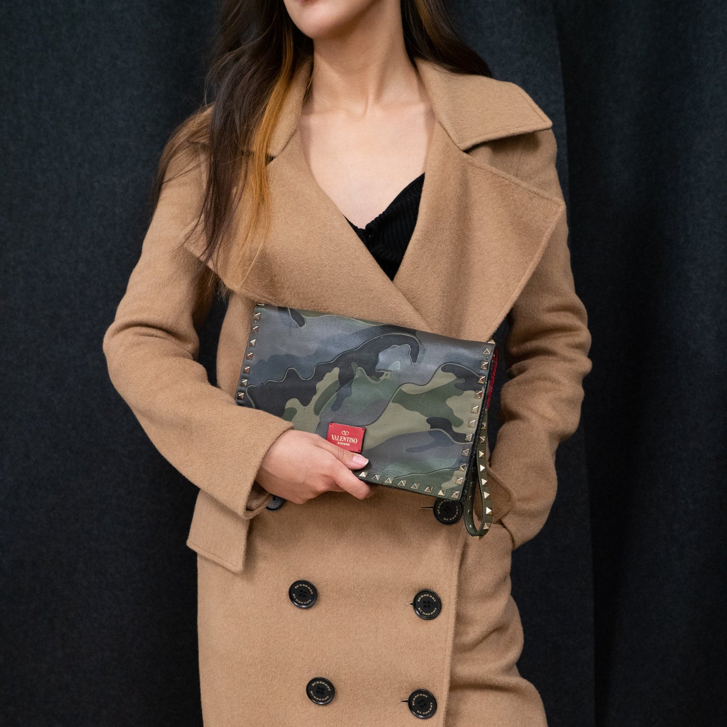 Valentino Bag Rockstud Camouflage Clutch