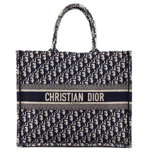 Dior Navy & Cream Oblique Large Book Tote