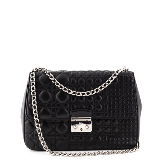 Dior Black Mini Cannage Calfskin Miss Dior Shoulder Bag