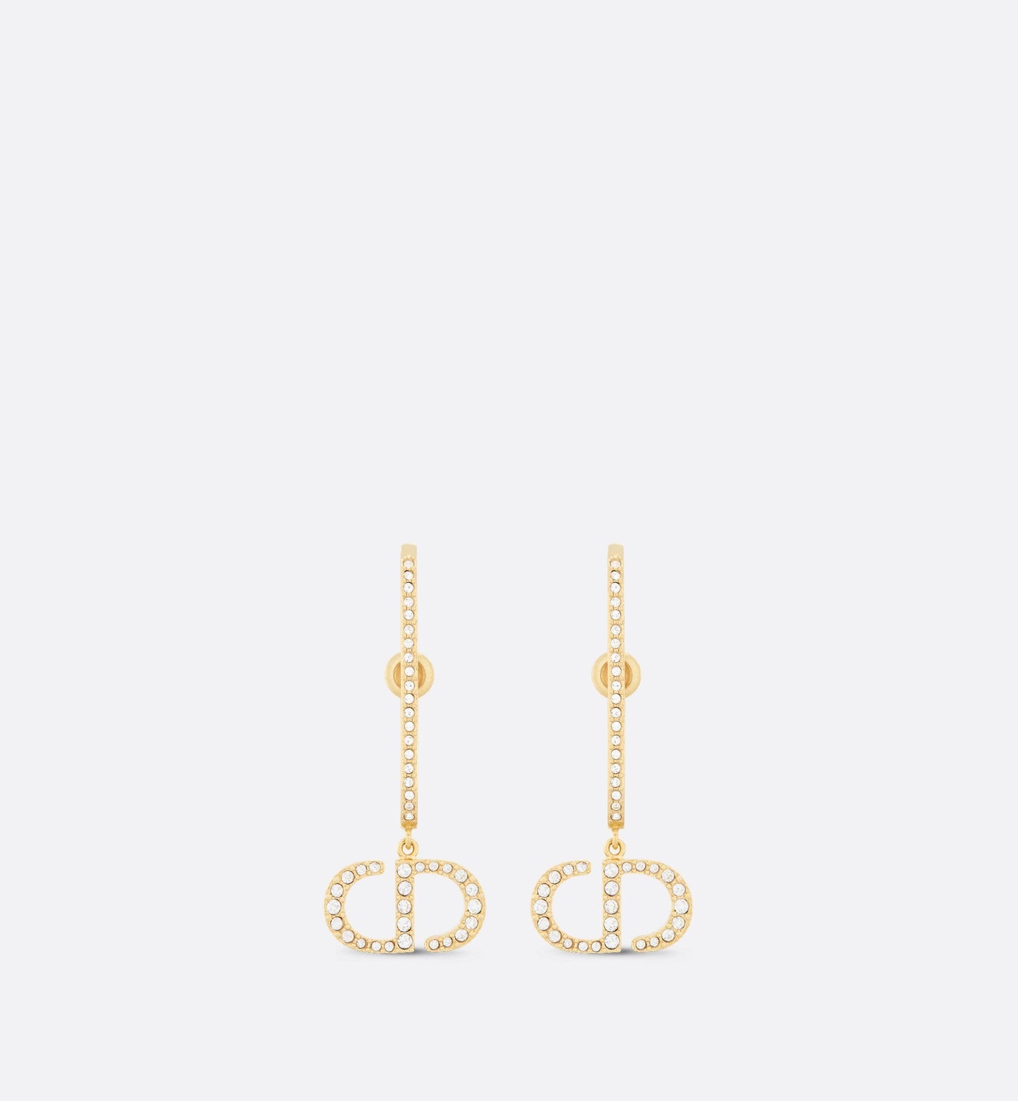 30 Montaigne Earrings Gold Finish Metal And White Crystals