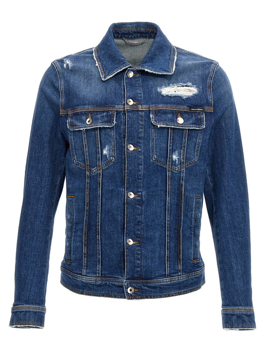 Dolce & Gabbana Men Denim Jacket With Used Effect
