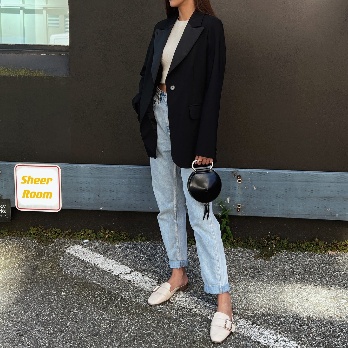 3.1 Phillip Lim Black Alix Circle Leather Clutch