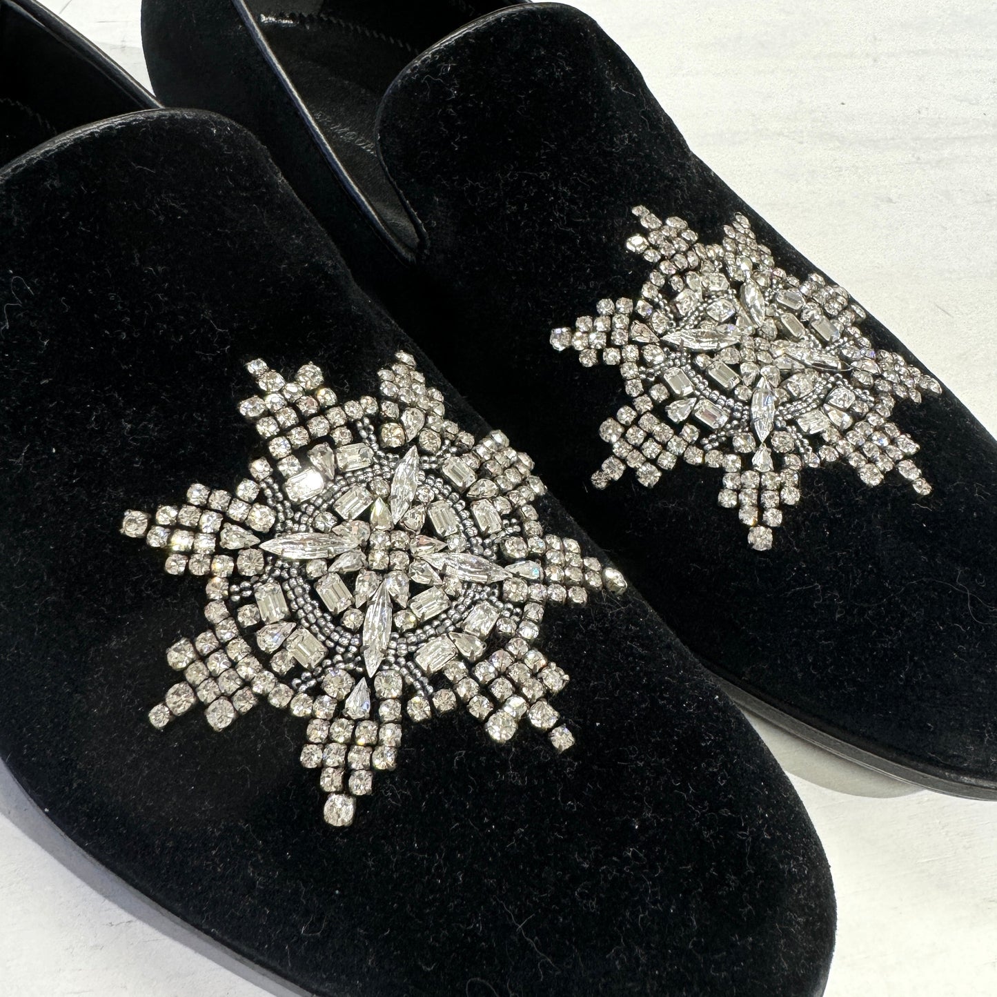 Alexander McQueen Crystal Velvet Men's Loafer Size42