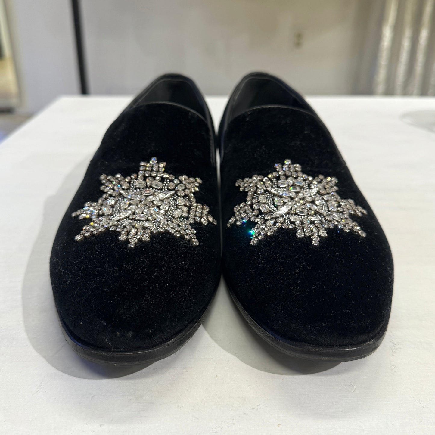 Alexander McQueen Crystal Velvet Men's Loafer Size42