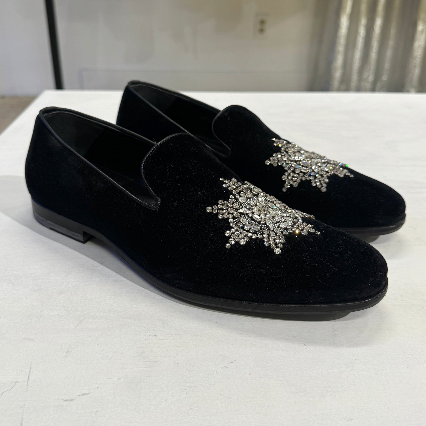 Alexander McQueen Crystal Velvet Men's Loafer Size42