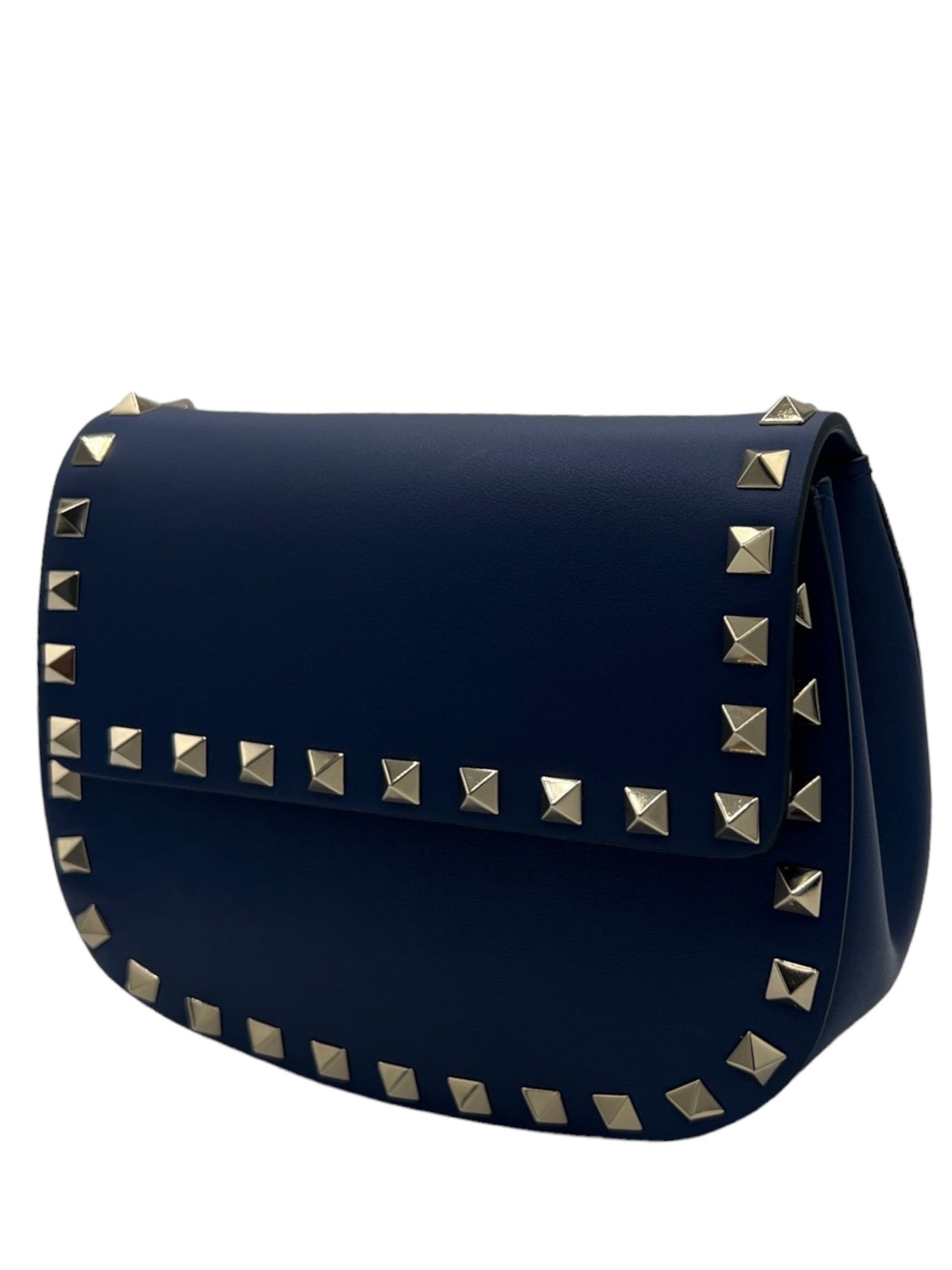 VALENTINO - Vitello Rockstud Halfmoon Saddle Bag