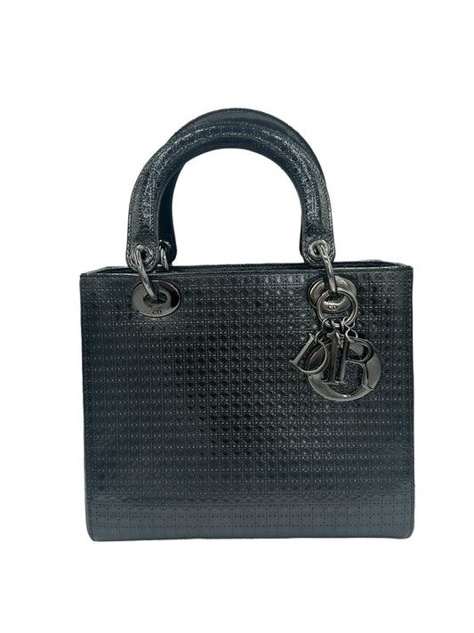 DIOR - Medium Silver Patent Lady Dior