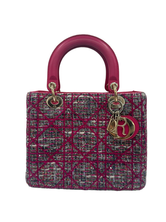 DIOR - Pink Tweed Medium Lady Dior