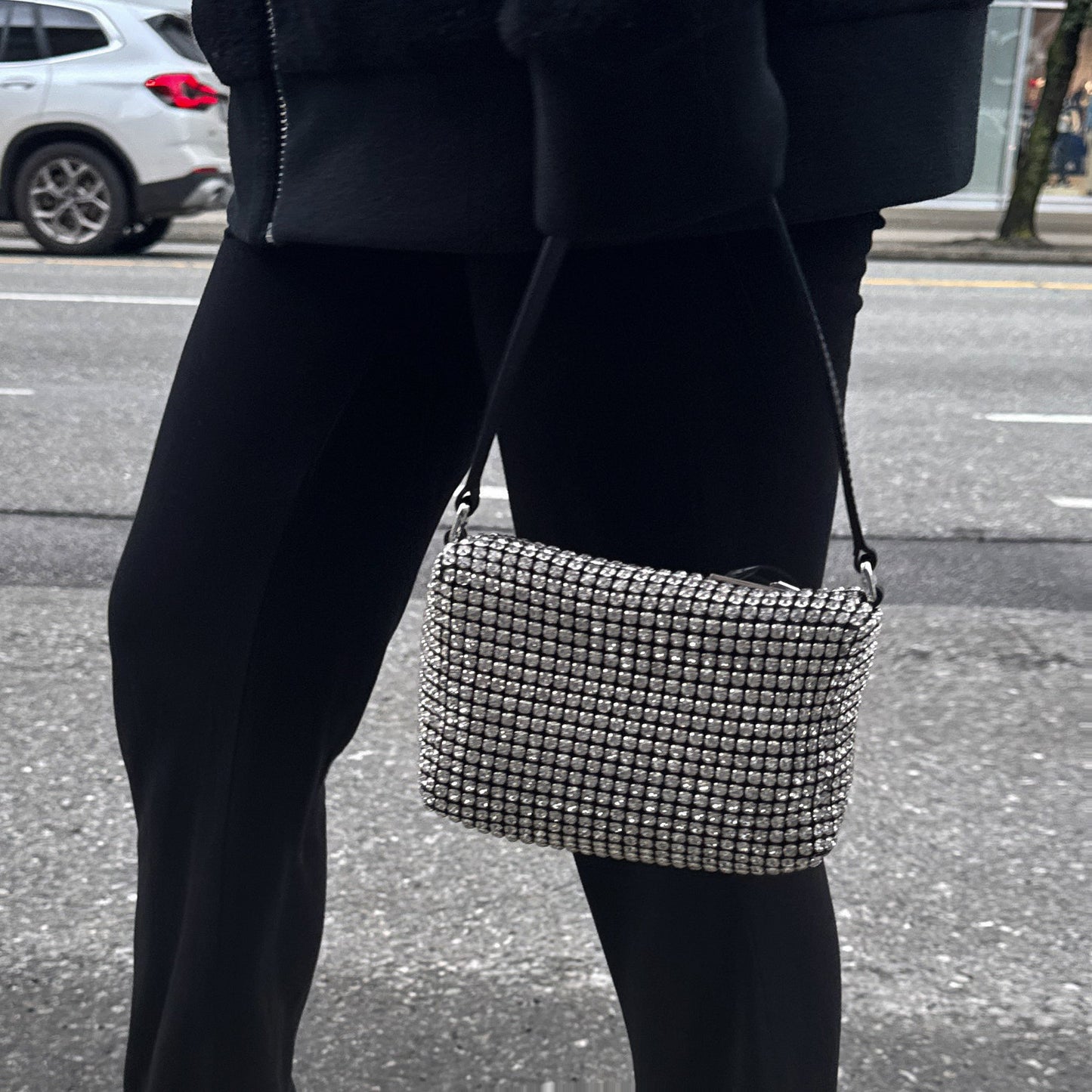 Alexander Wang Crystal Mesh Pouch Bag