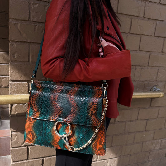 Chloe Faye Python Two-way  Bag