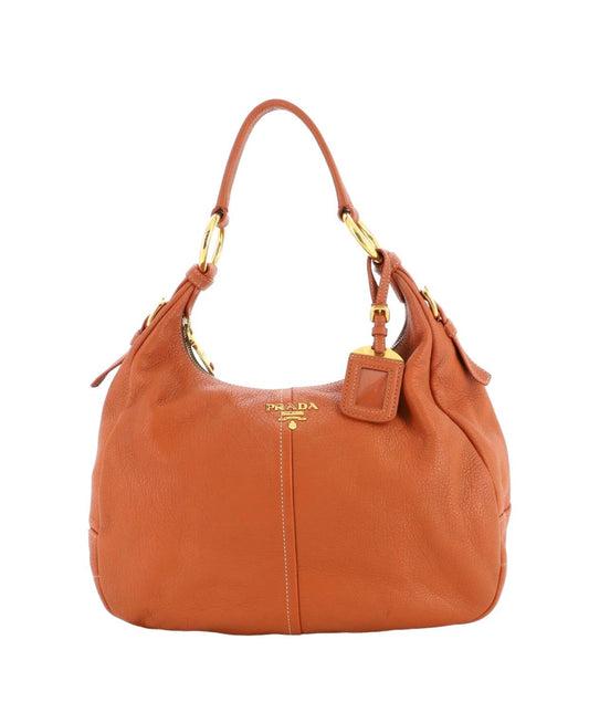 PRADA - Zip Top Hobo Vitello Daino Medium