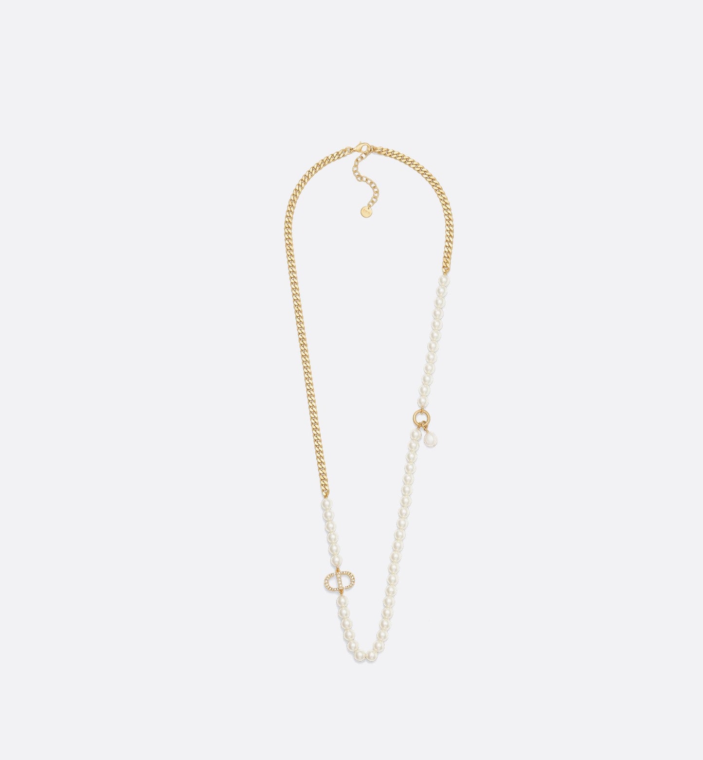 30 Montaigne Long Necklace Gold Finish Metal And Silver-Tone Crystals