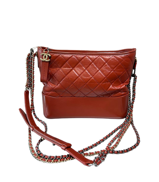 CHANEL - Gabrielle Hobo Chevron Aged Calfskin