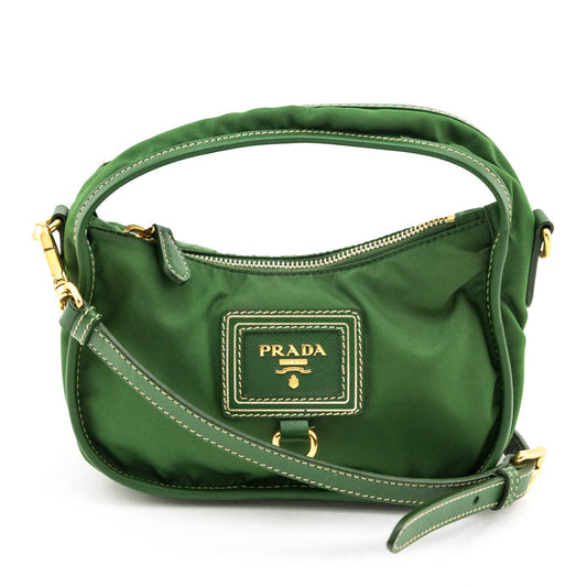 Prada Green Tessuto and Saffiano Mini Crossbody
