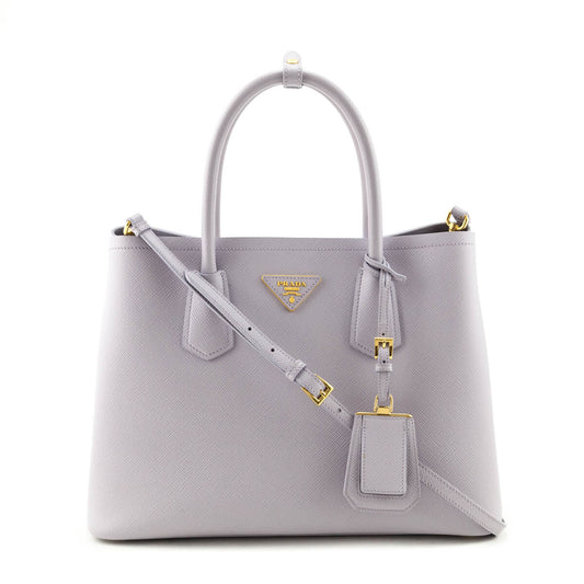 Prada Lilac Saffiano Medium Double Bag