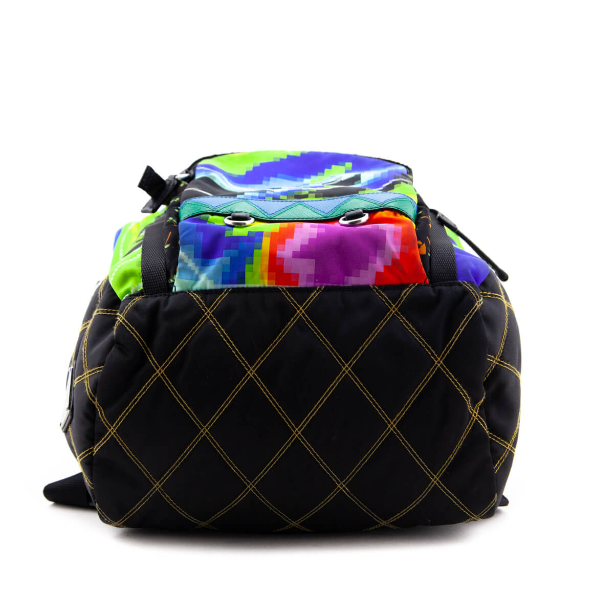Prada Multicolor Printed Nylon Double Buckle Backpack