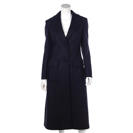 Prada Navy Wool Long Coat Size S | IT 42