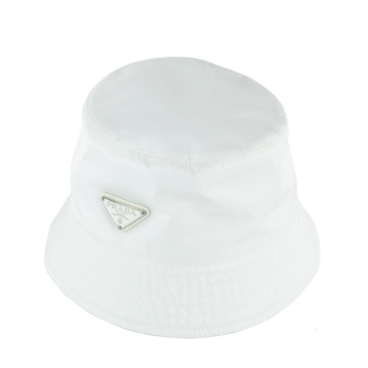Prada White Re-Nylon Bucket Hat Size L