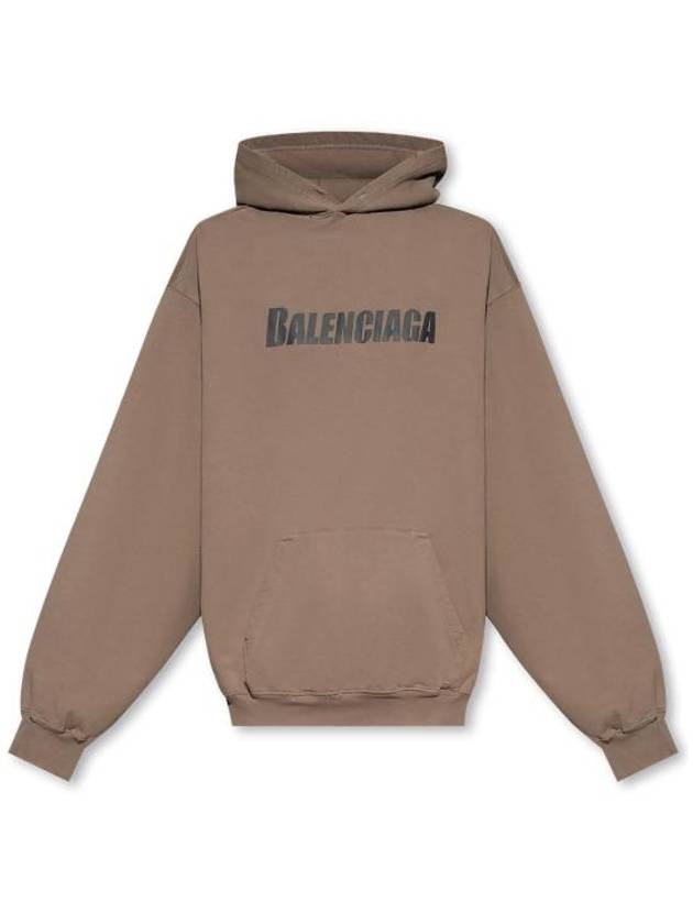 Balenciaga Destroyed Oversized Hoodie Brown