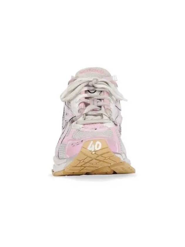 Balenciaga Effect Mesh Runner Low Top Sneakers White Pink