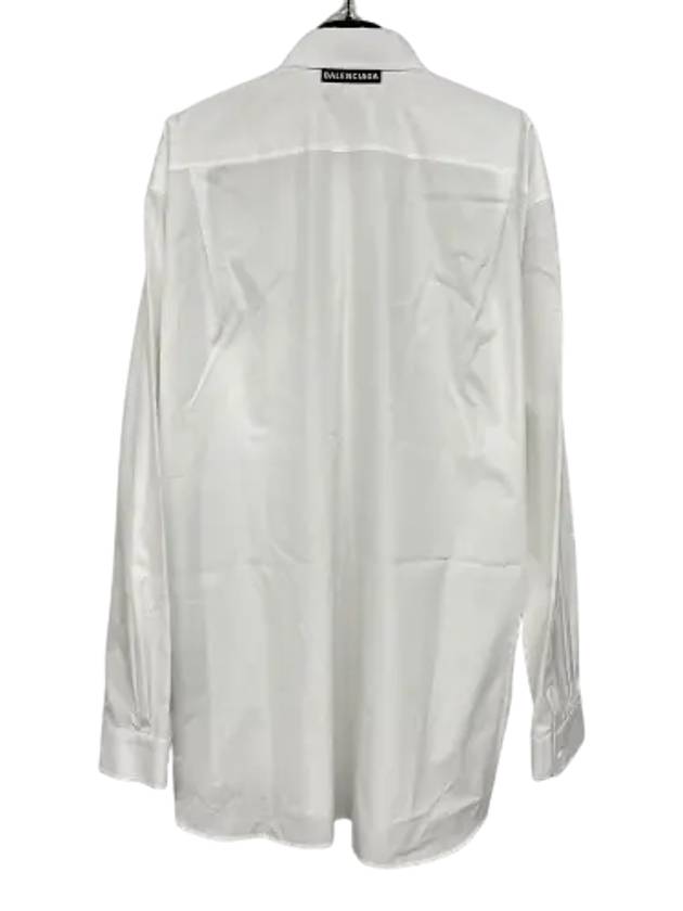 Balenciaga Logo Oversized Long Sleeve Shirt White