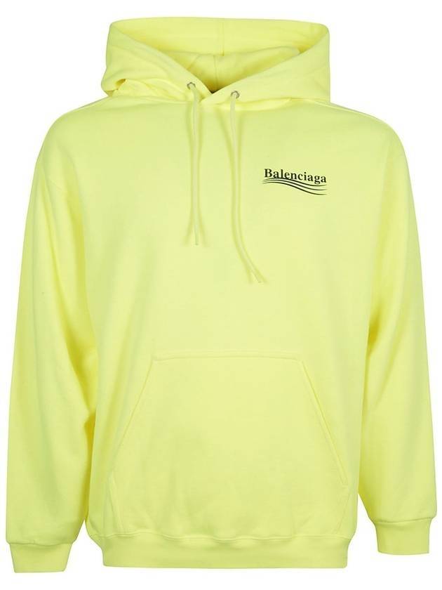 Balenciaga Men's Political Wave Logo Hoodie Neon