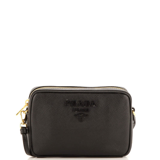 Prada Monochrome Camera Bag Saffiano Leather Small