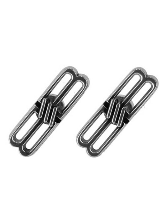 Balenciaga WoMen's BB Icon Earrings Silver