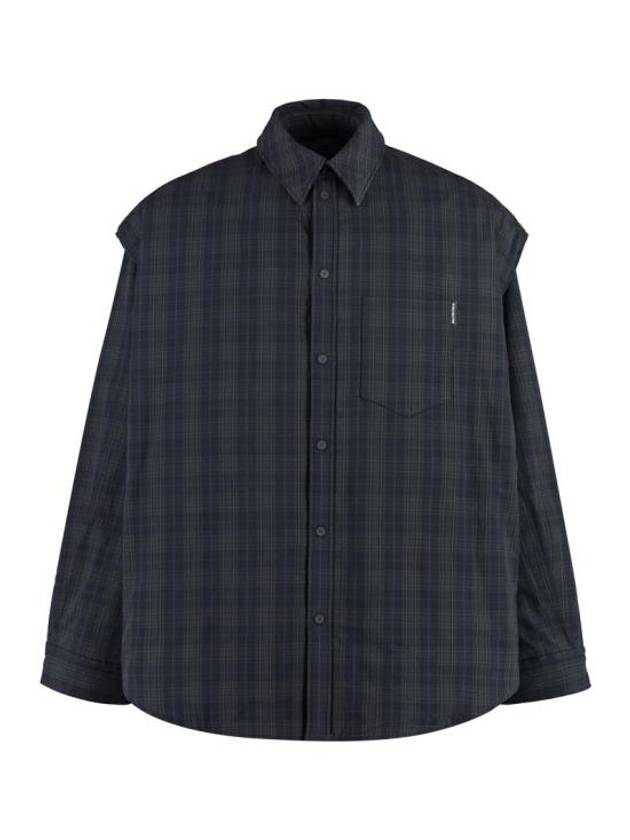 Balenciaga Checked Pattern Long Sleeve Shirt Grey