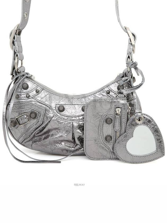 Balenciaga Women s Le Cagol Xs Shoulder Bag Metallic Silver Cross 671309