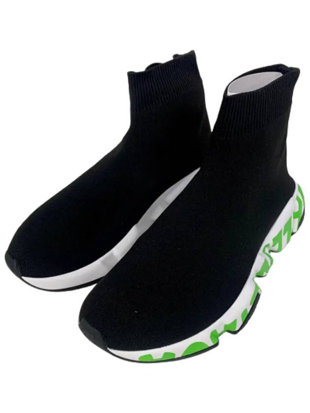 Balenciaga Speed Midsole Graffiti Low Top Sneakers Fluo Green Black