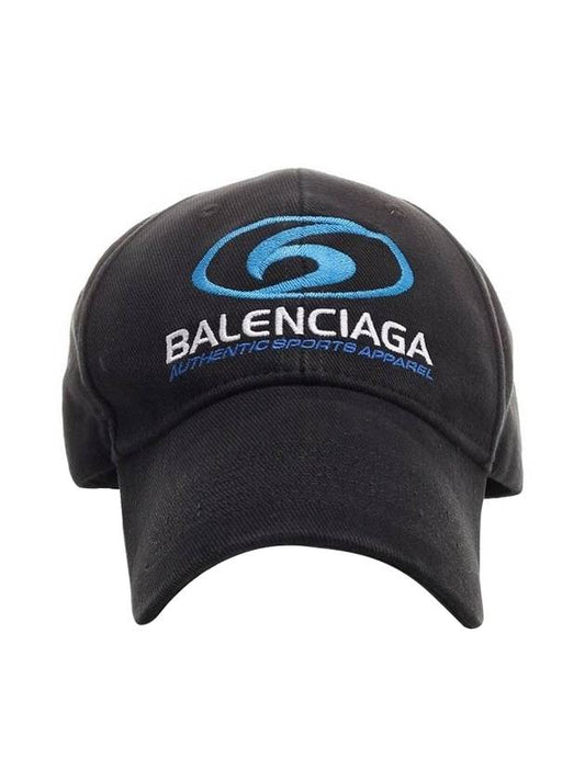 Balenciaga Embroided Logo Ball Cap Black