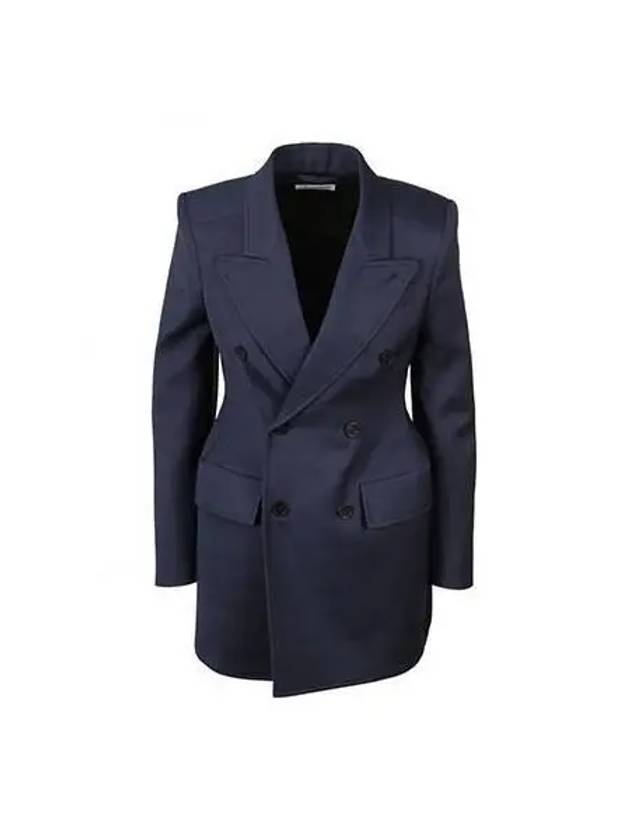 Balenciaga Hourglass Double Breasted Blazer Jacket Navy