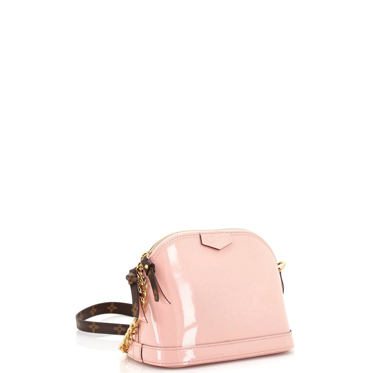 Alma Chain Handbag Vernis with Monogram Canvas Mini