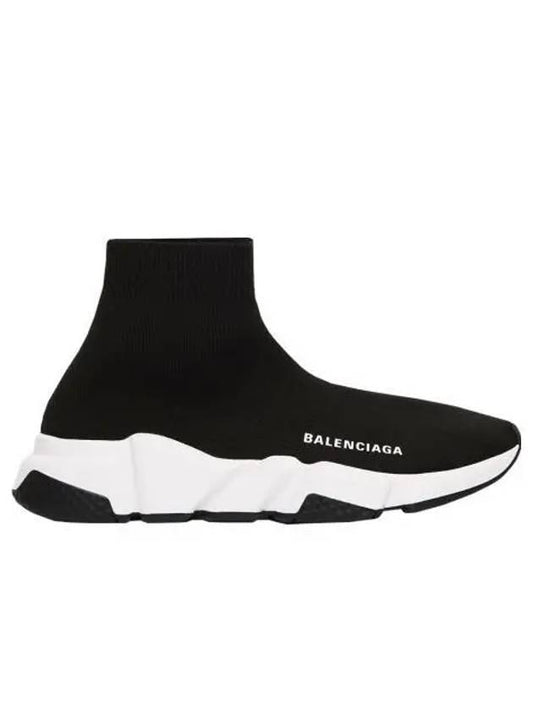 Balenciaga Speed Trainer  High Top Sneakers Black White