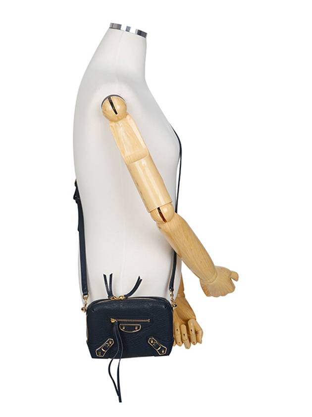 Balenciaga Metal Reporter Mini Cross Bag Navy