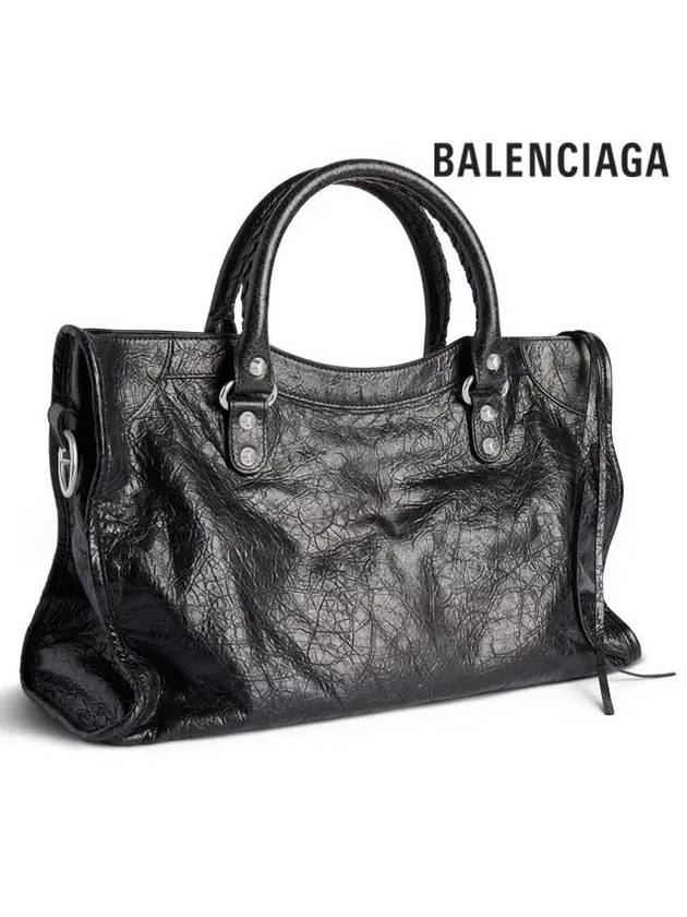 Balenciaga Le City Medium Leather Tote Bag Black