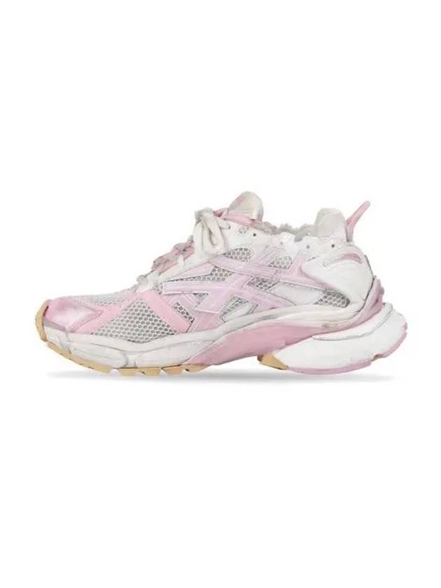 Balenciaga Effect Mesh Runner Low Top Sneakers White Pink