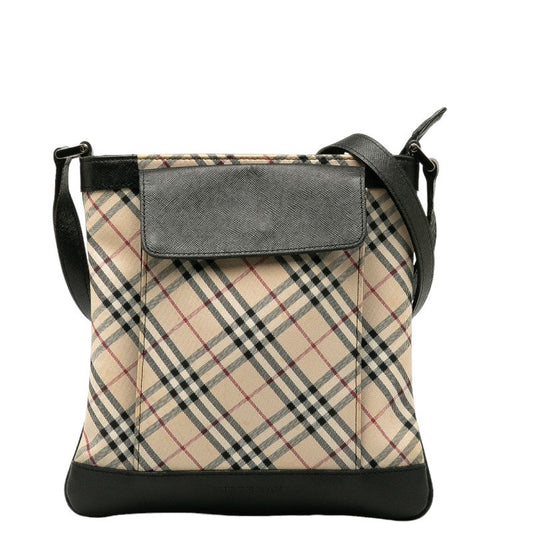 Burberry Nova Check  Shoulder Bag Beige Multicolor Canvas Leather  BURBERRY