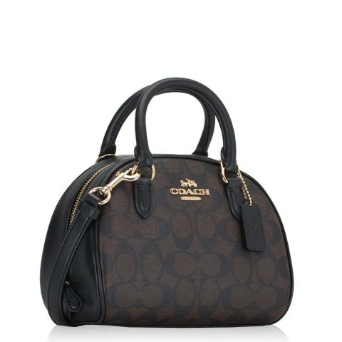 Coach Sydney Satchel Signature Brown Black