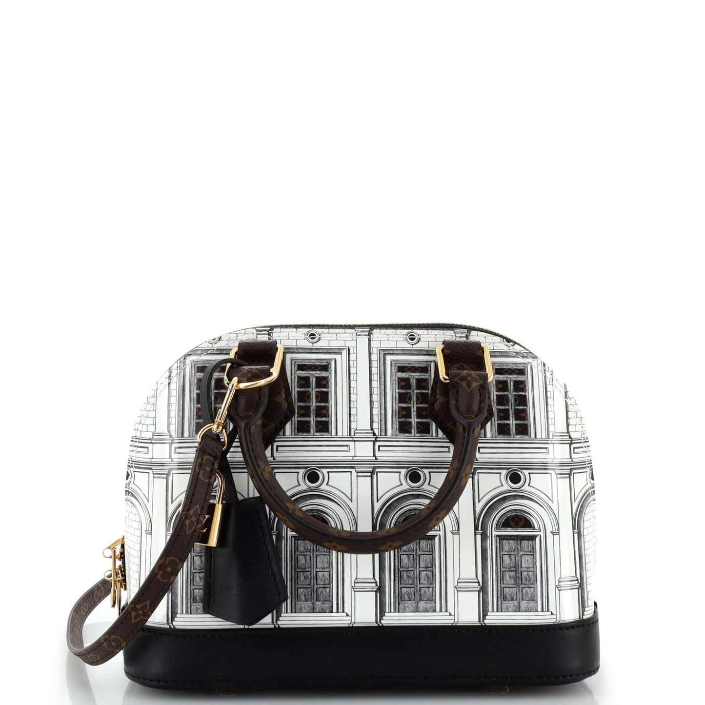 Alma Handbag Limited Edition Fornasetti Architettura Print Leather and Monogram Canvas BB