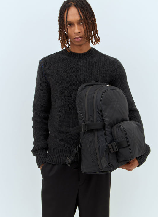 Burberry Men Check Jacquard Backpack